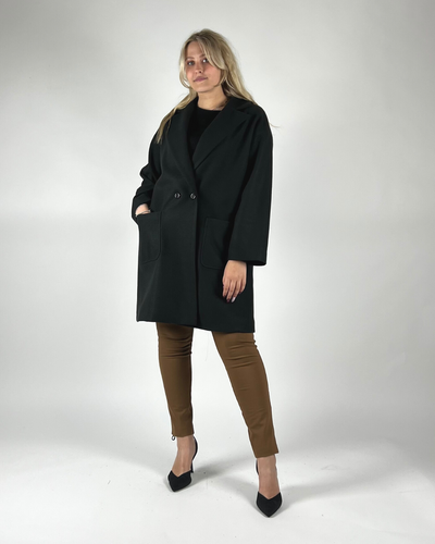 CAPPOTTO CURVY DOPPIOPETTO NERO