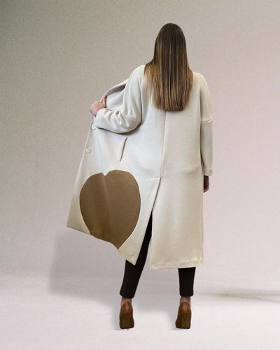 CAPPOTTO A CUORE SFODERATO PANNA-CUORE BEIGE