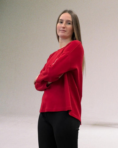 MAGLIA CON BOTTONI ROSSO