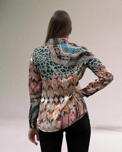 CAMICIA MULTICOLOR STAMPA ETNICA