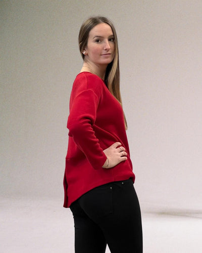 MAGLIA CON BOTTONI ROSSO