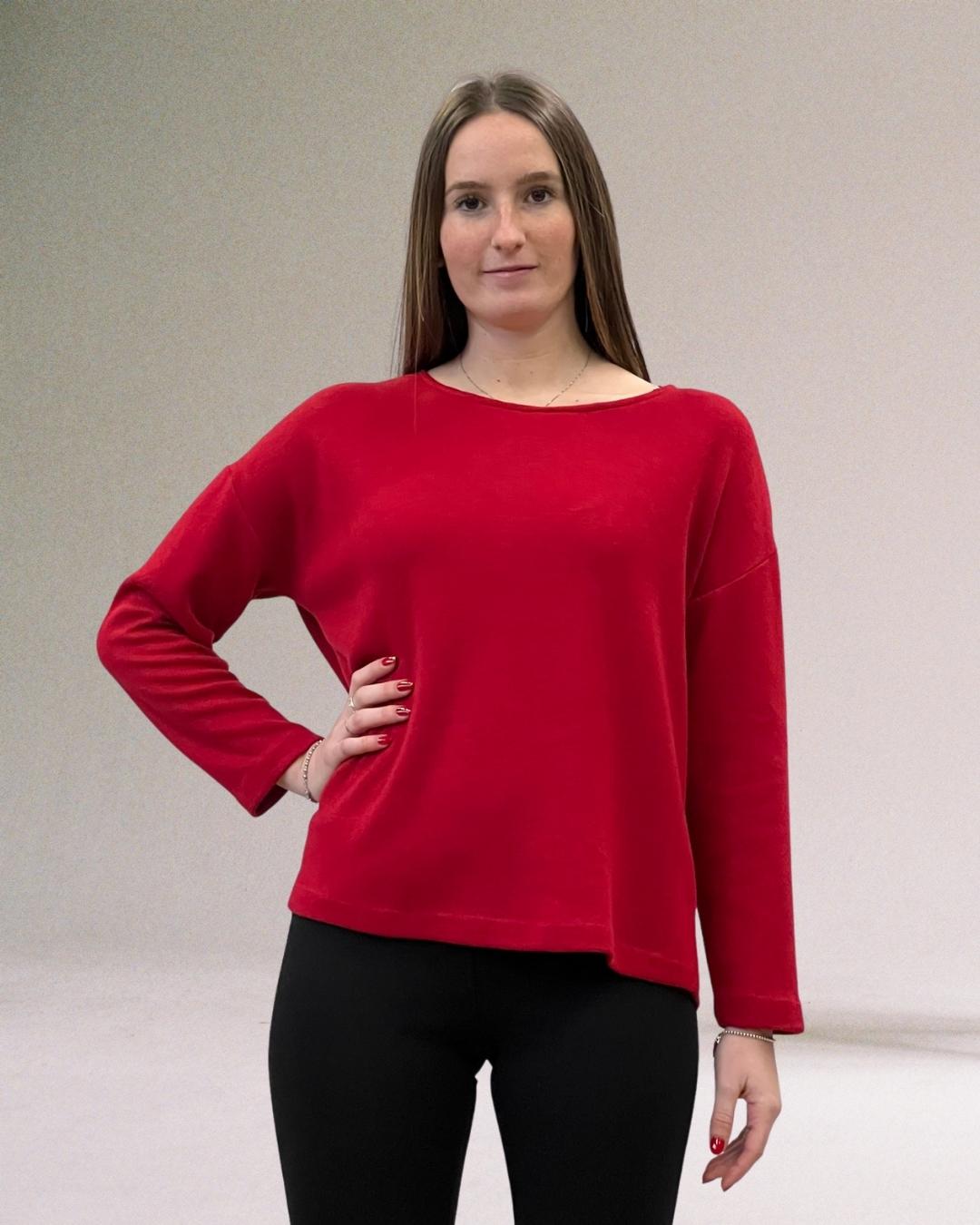 MAGLIA CON BOTTONI ROSSO