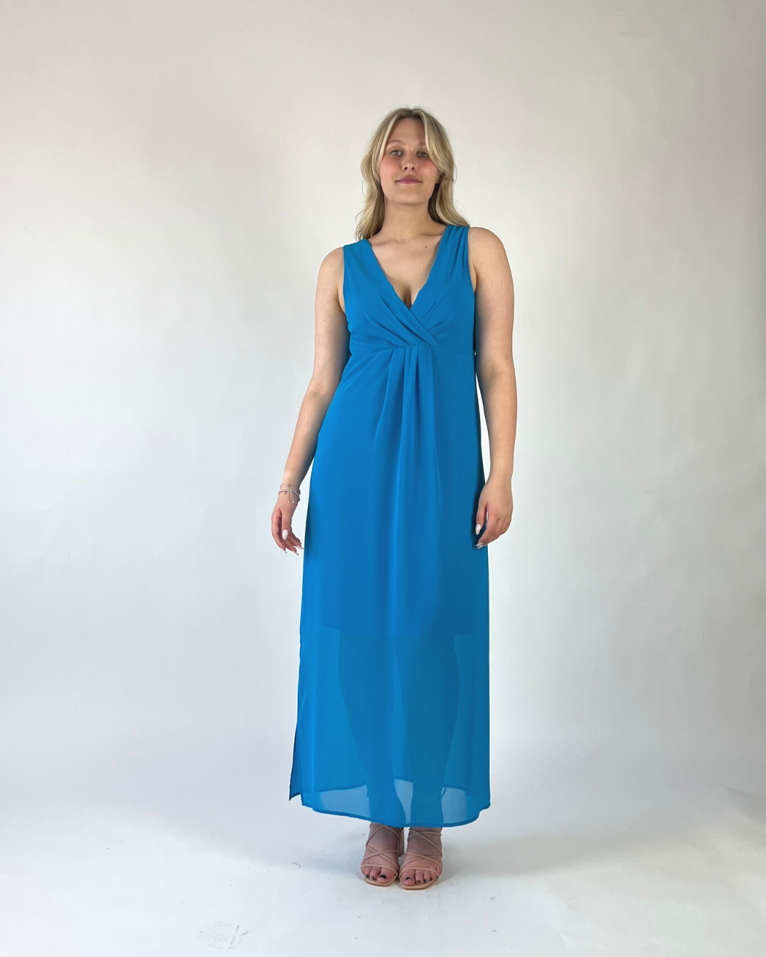 ABITO STILE IMPERO IN GEORGETTE TURCHESE