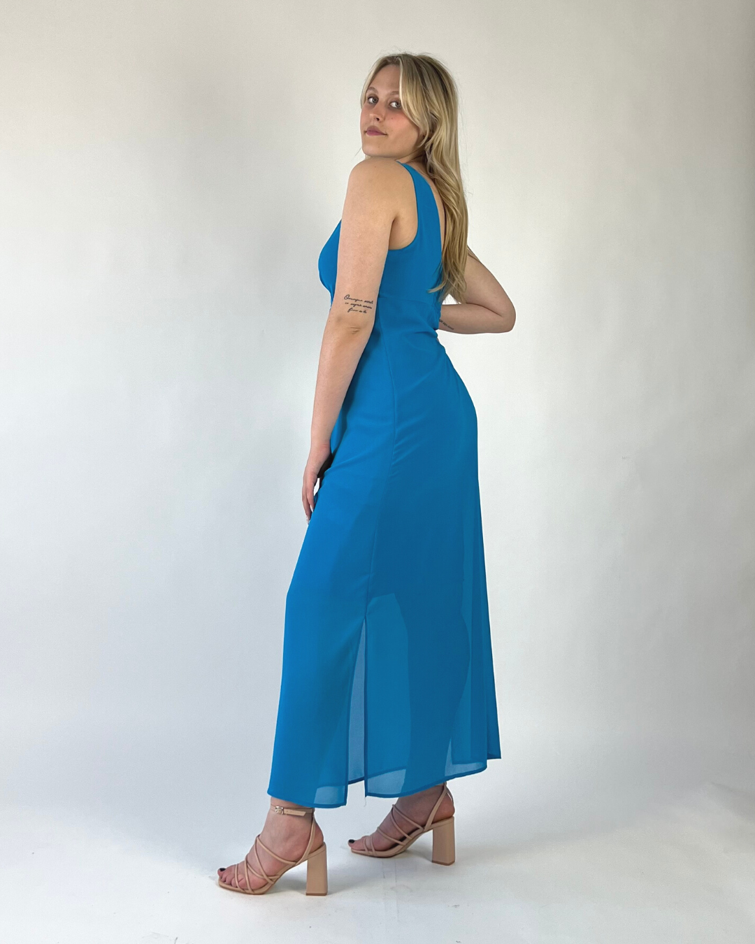 ABITO STILE IMPERO IN GEORGETTE TURCHESE