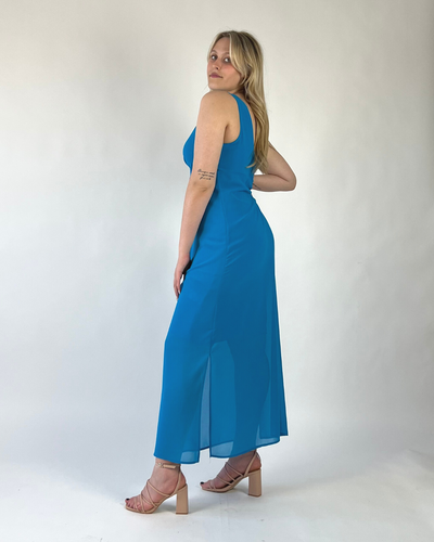 ABITO STILE IMPERO IN GEORGETTE TURCHESE