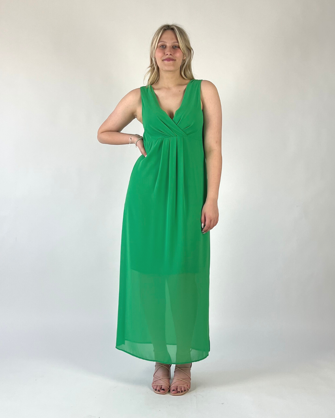 ABITO STILE IMPERO IN GEORGETTE VERDE