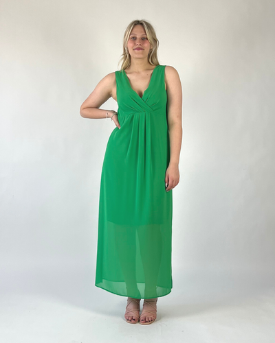 ABITO STILE IMPERO IN GEORGETTE VERDE