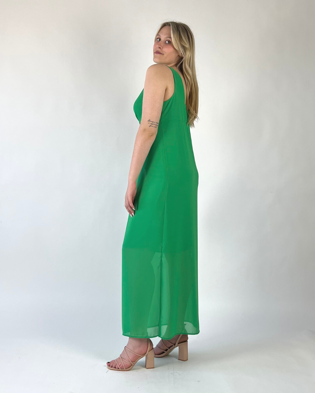 ABITO STILE IMPERO IN GEORGETTE VERDE