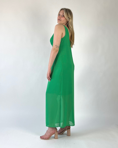 ABITO STILE IMPERO IN GEORGETTE VERDE