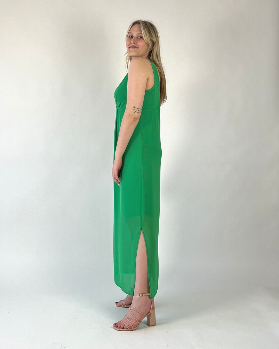 ABITO STILE IMPERO IN GEORGETTE VERDE
