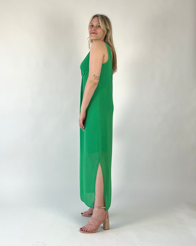 ABITO STILE IMPERO IN GEORGETTE VERDE