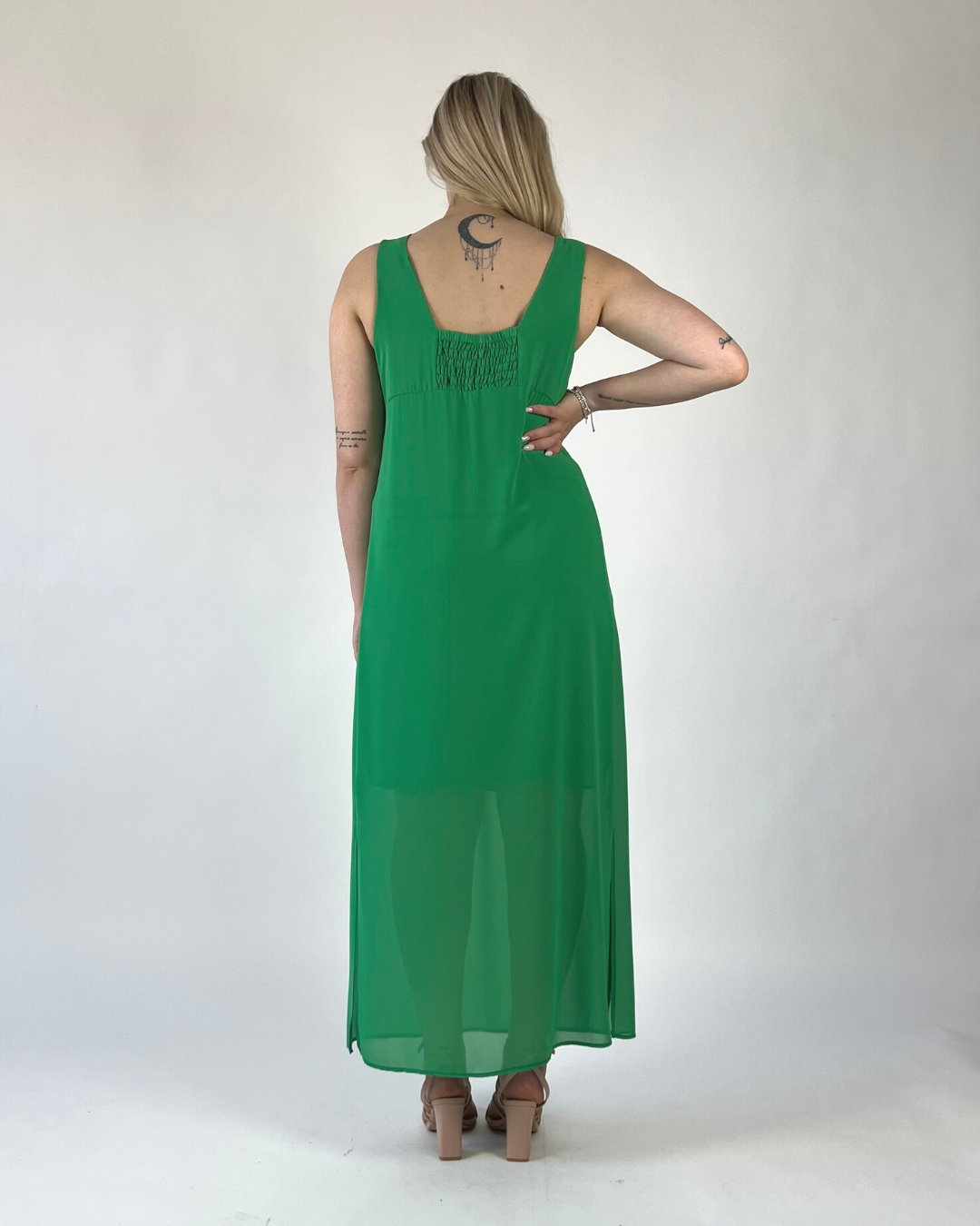 ABITO STILE IMPERO IN GEORGETTE VERDE