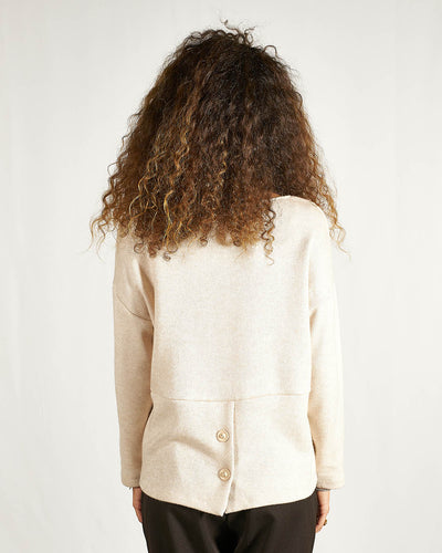 MAGLIA CON BOTTONI BEIGE