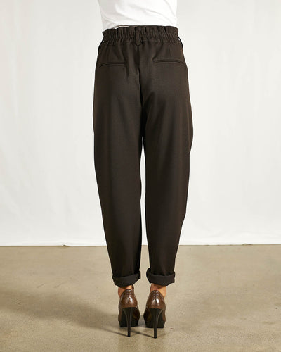 PANTALONE ELASTICATO MARRONE