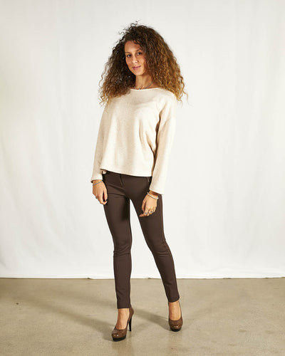 PANTALONE TINTA UNITA MARRONE SLIM