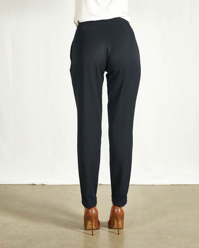 PANTALONE CON PENCES BLU