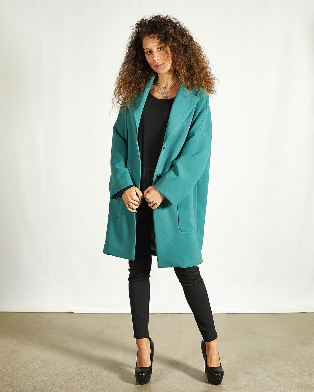 GIACCONE OVERSIZE TINTA UNITA VERDE