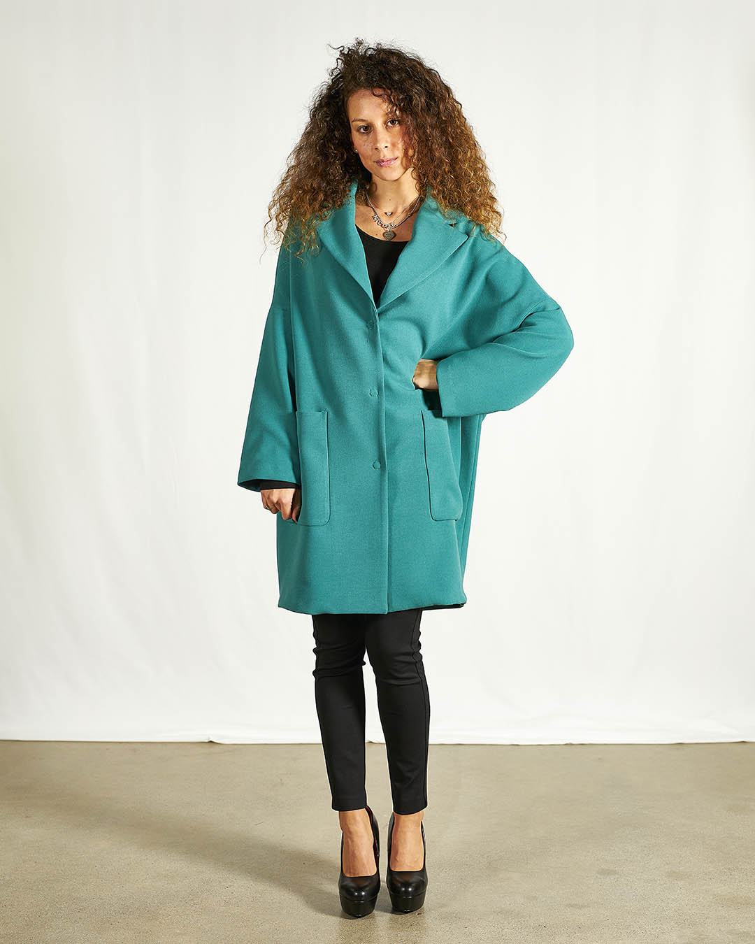 GIACCONE OVERSIZE TINTA UNITA VERDE