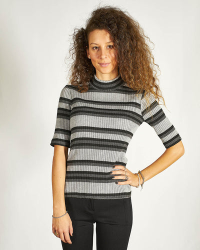 MAGLIA A RIGHE  COLLO ALTO