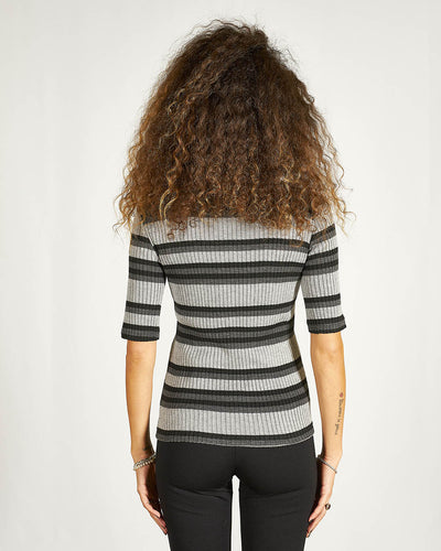 MAGLIA A RIGHE  COLLO ALTO