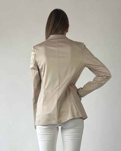 GIACCA MONOPETTO IN COTONE BEIGE