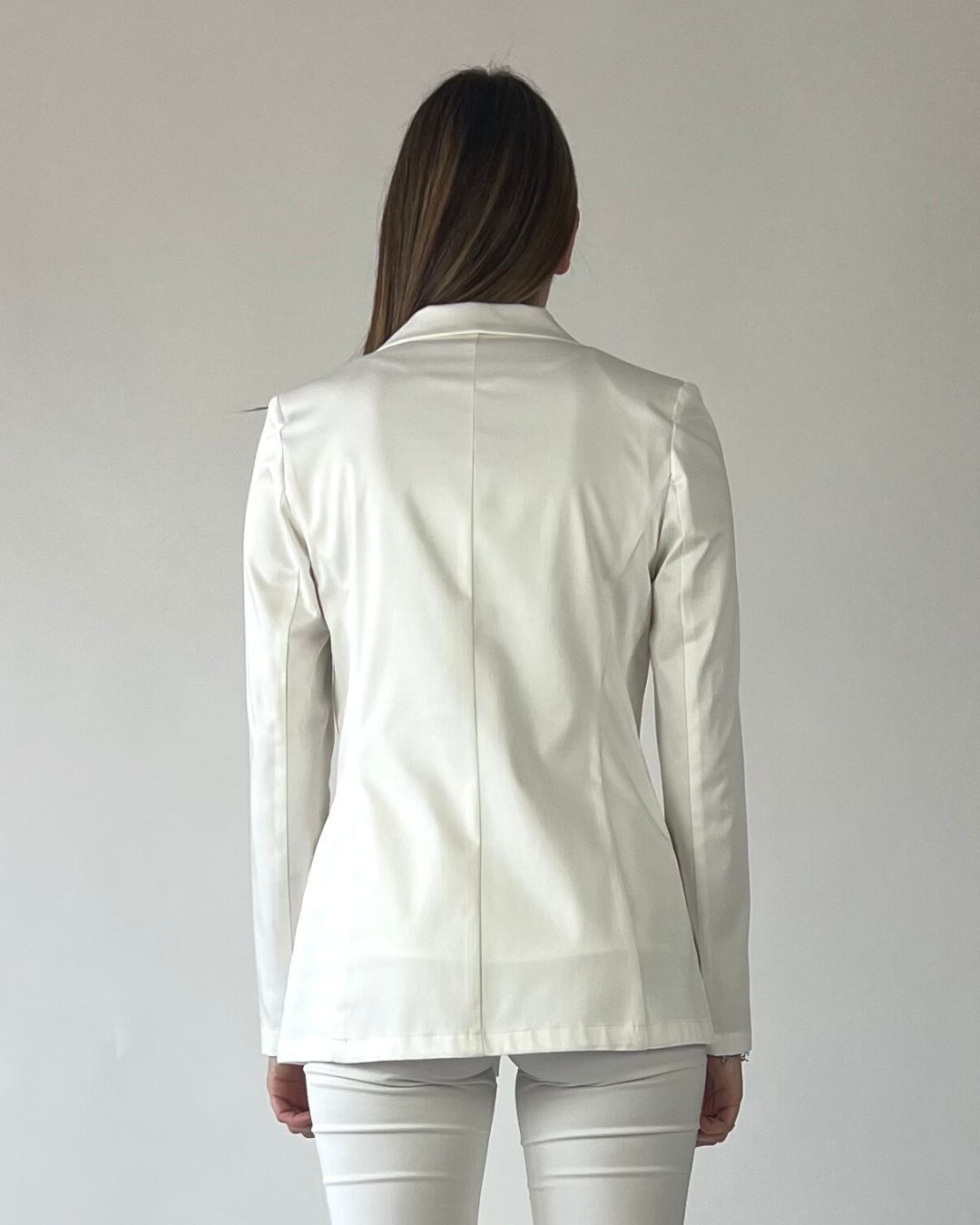 GIACCA MONOPETTO IN COTONE BIANCA