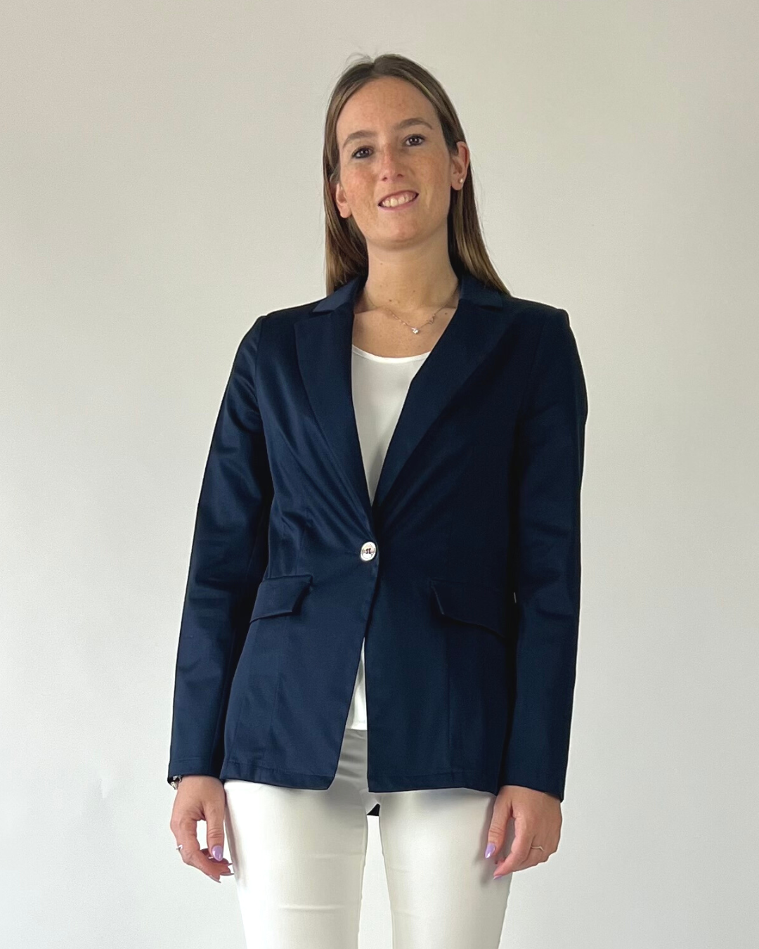 GIACCA MONOPETTO IN COTONE BLU
