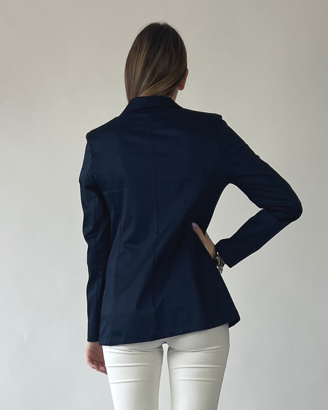 GIACCA MONOPETTO IN COTONE BLU