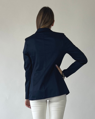 GIACCA MONOPETTO IN COTONE BLU
