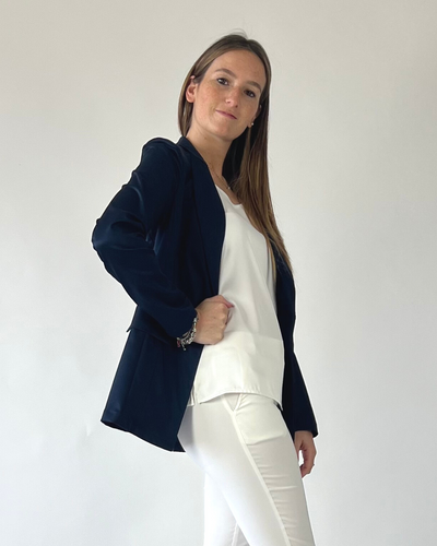 GIACCA MONOPETTO IN COTONE BLU