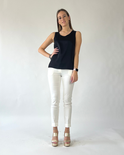 CAMICIA SMANICATA IN RASO NERA