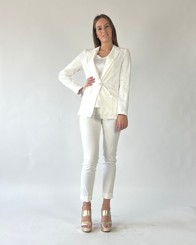 GIACCA MONOPETTO IN COTONE BIANCA