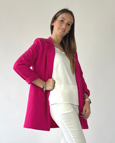 GIACCA FELPA IN TINTA UNITA FUCSIA