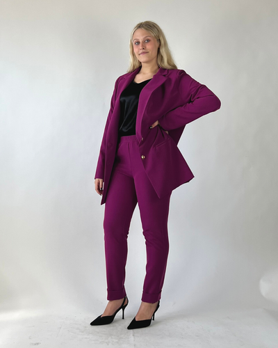 PANTALONE CURVY CON RISVOLTO CICLAMINO