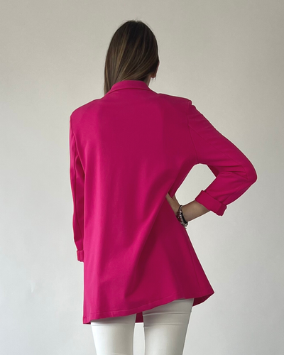 GIACCA FELPA IN TINTA UNITA FUCSIA
