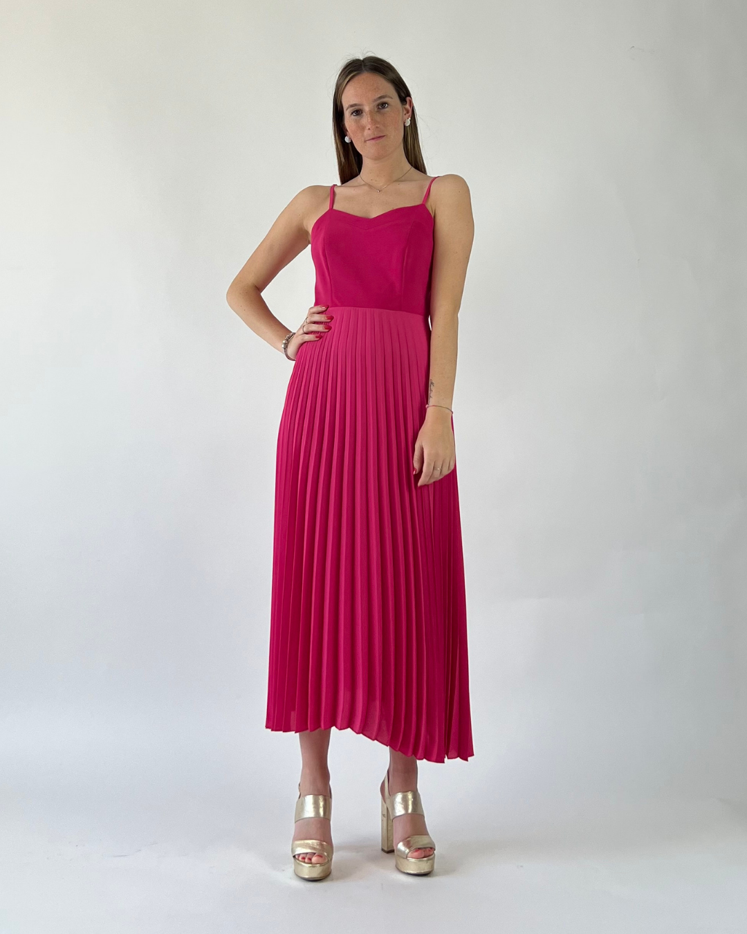 ABITO PLISSE' FUCSIA