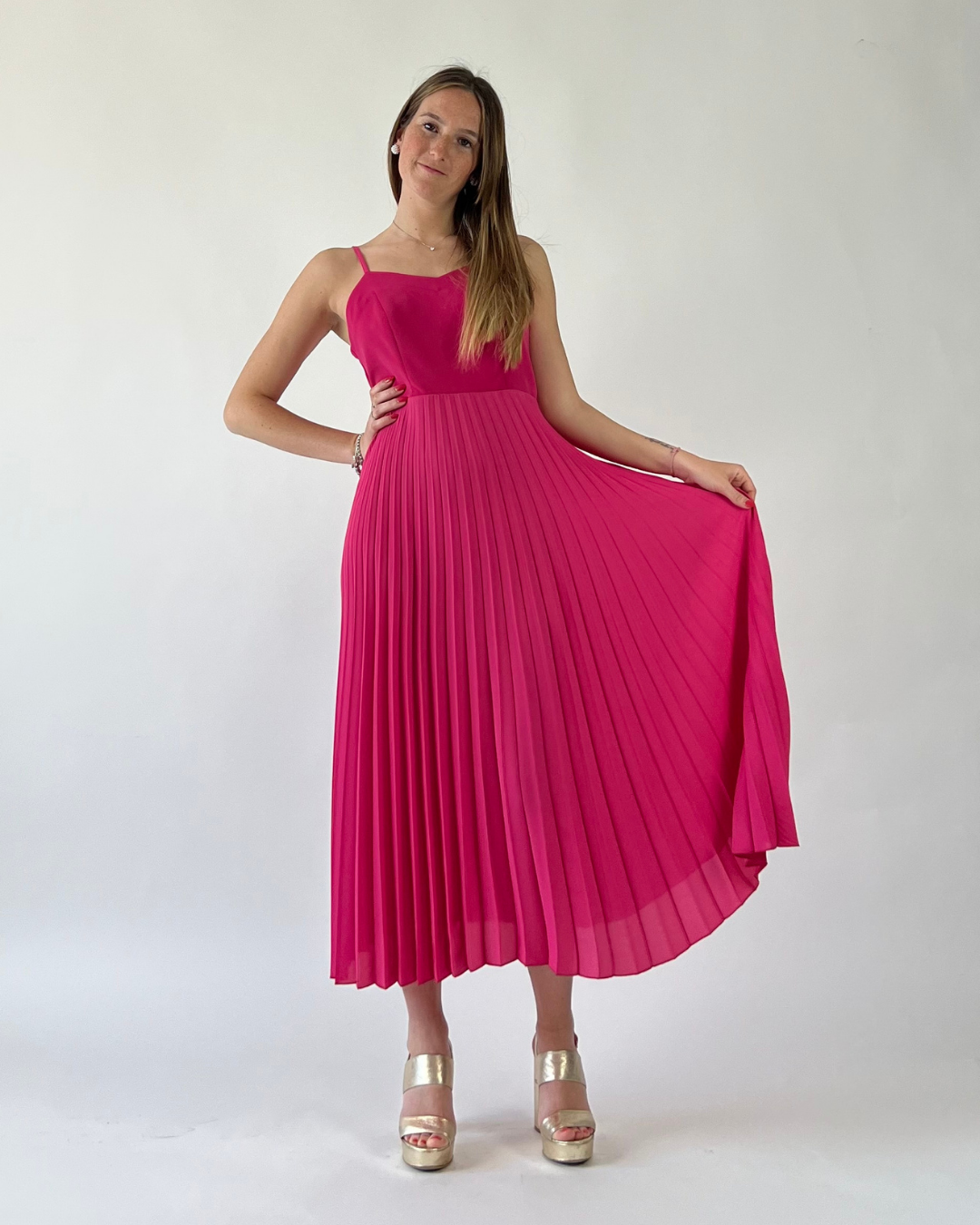 ABITO PLISSE' FUCSIA
