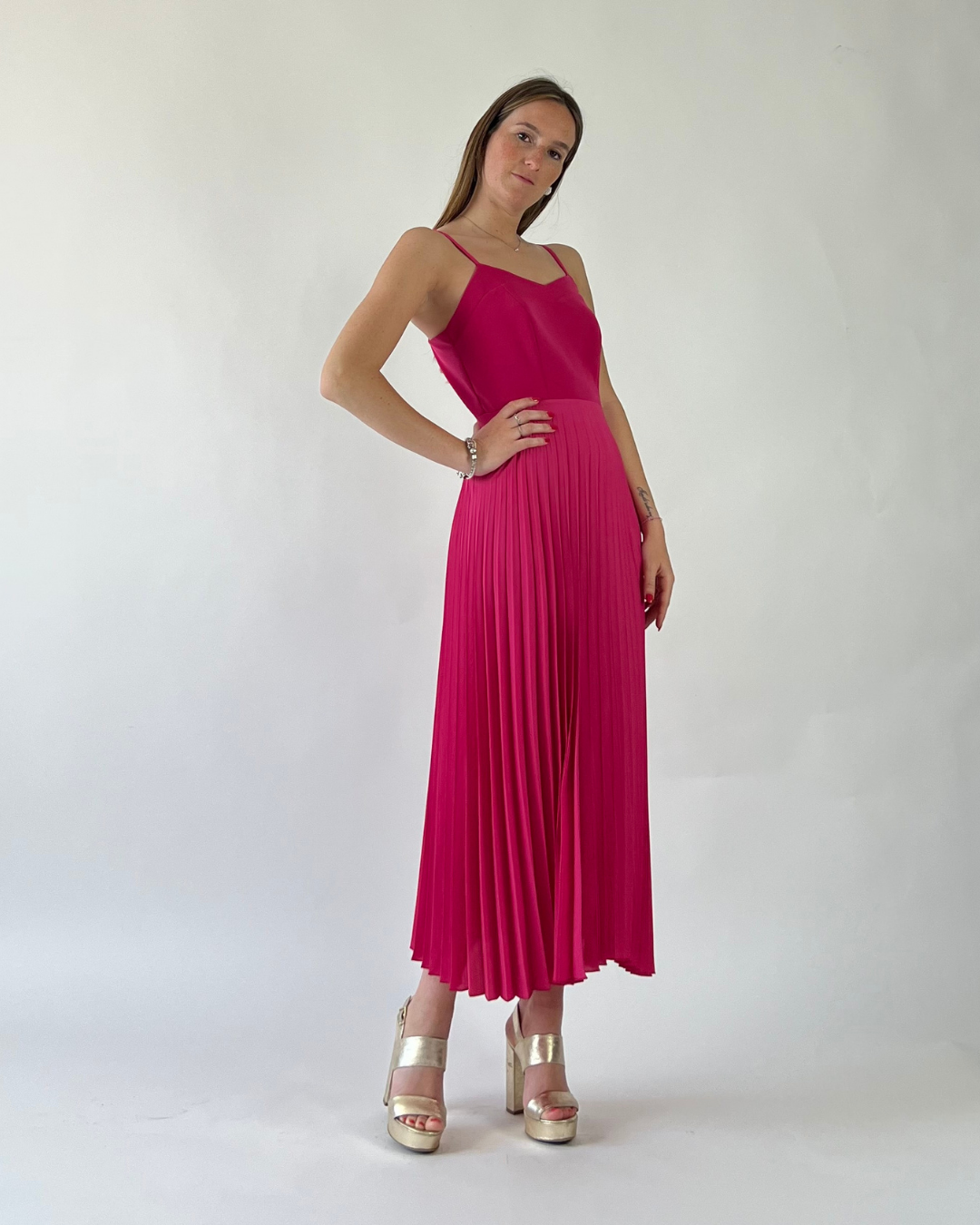 ABITO PLISSE' FUCSIA