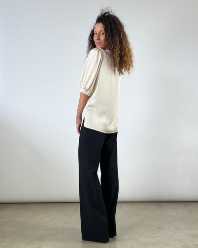 BLUSA CON MANICA A SBUFFO BEIGE