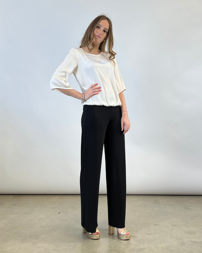 PANTALONE CON ELASTICO IN VITA NERO