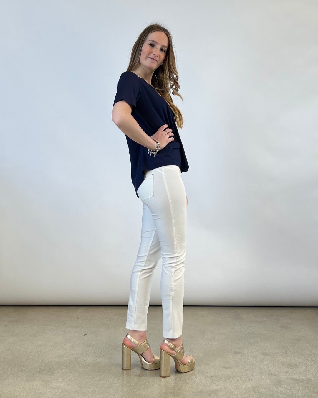 T-SHIRT CON TASCHINE TINTA UNITA BLU NAVY