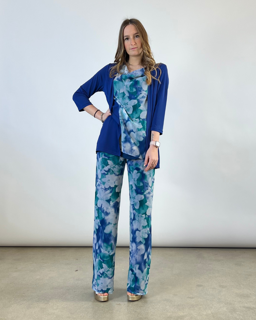 PANTALONE PALAZZO FANTASIA BLU