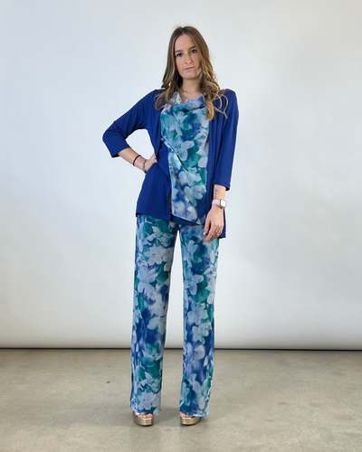 PANTALONE PALAZZO FANTASIA BLU