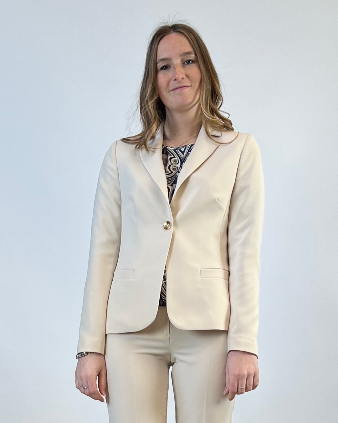 GIACCA MONOPETTO IN CADY BEIGE