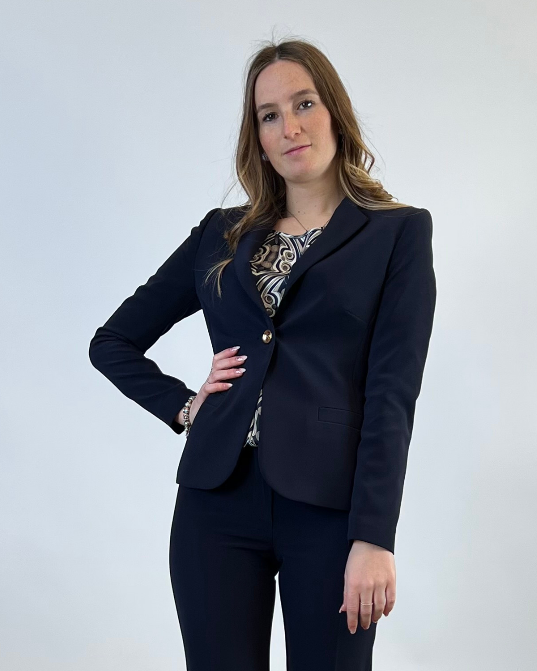 GIACCA MONOPETTO IN CADY BLU