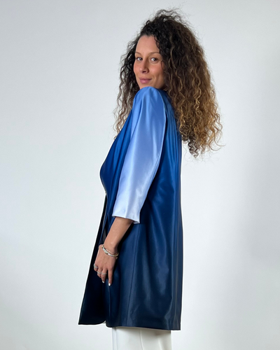 GIACCA CABAN STAMPA DEGRADE' BLU