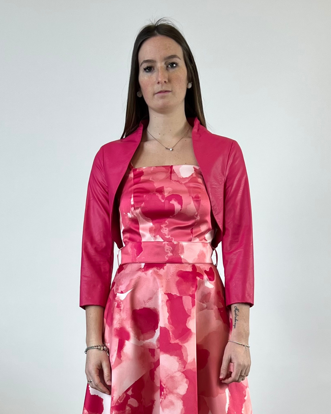 GIACCA CORTA IN ECOPELLE FUCSIA
