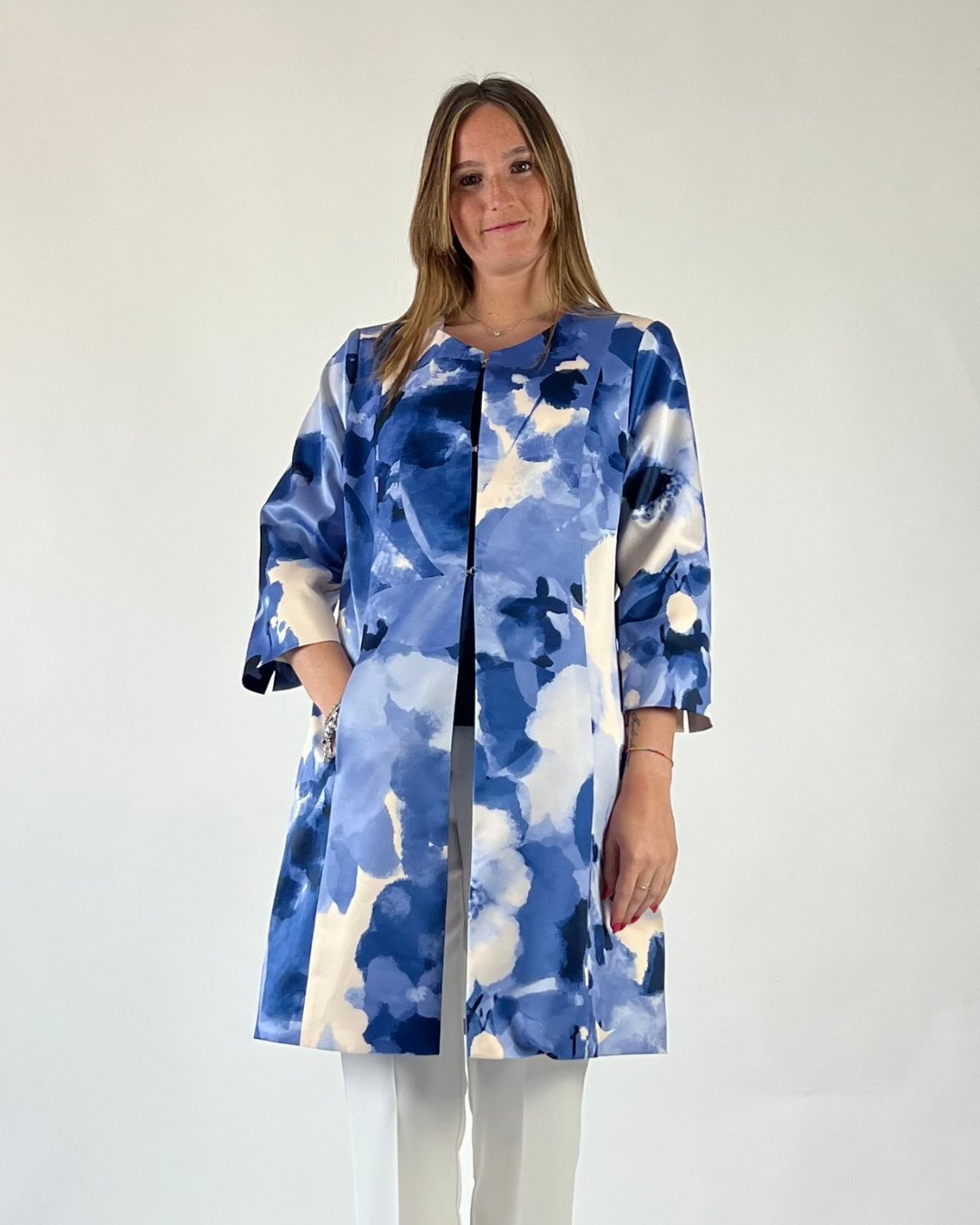 GIACCA CABAN FANTASIA FIORE BLU