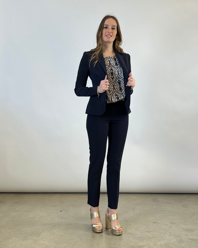 GIACCA MONOPETTO IN CADY BLU