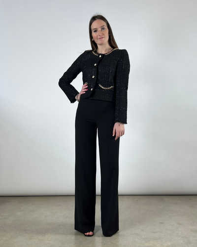 GIACCA BOUCLE CORTA CON CATENA NERO